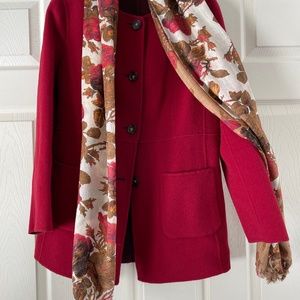 Talbots Reversible Flannel Coat with matching scarf. Size 10